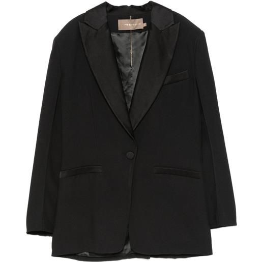 SIMONA CORSELLINI blazer monopetto con revers a lancia - nero