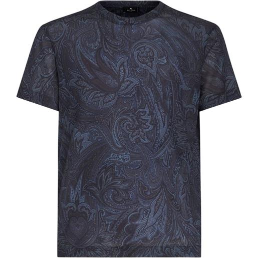 ETRO t-shirt con stampa paisley - blu