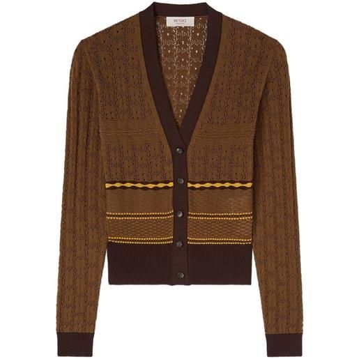 RETORI cardigan con cuciture - marrone