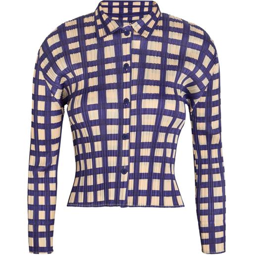 Issey Miyake camicia a quadri - blu
