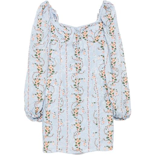 Agua By Agua Bendita abito corto lorena a fiori jacquard - blu