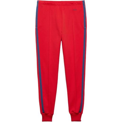 Prada pantaloni sportivi con dettaglio a righe - rosso