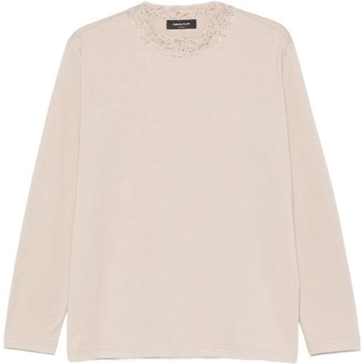 Fabiana Filippi t-shirt con scollo a coste - toni neutri