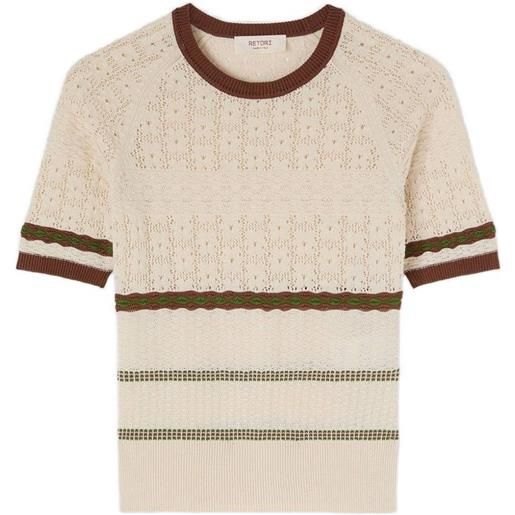 RETORI t-shirt con cuciture - toni neutri