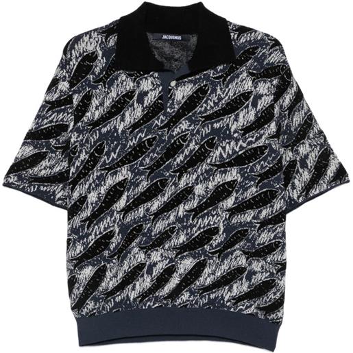 Jacquemus polo con stampa - nero