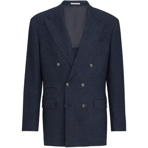 Brunello Cucinelli blazer doppiopetto con revers a lancia - blu