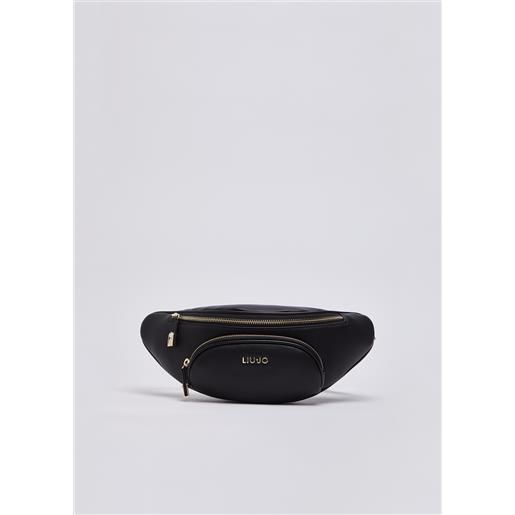 Liu jo marsupio con logo, nero