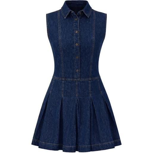 Reformation abito corto arella denim - blu