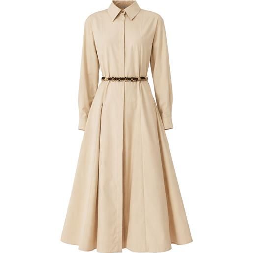 Max mara studio - abito chemisier lungo in popeline di cotone