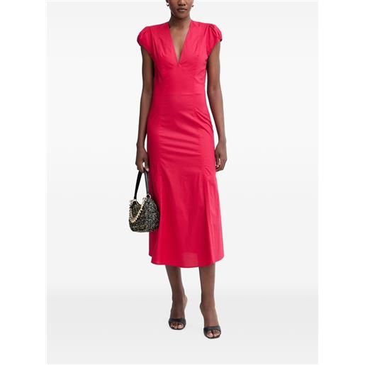 TWINSET abito midi con scollo a v - rosso