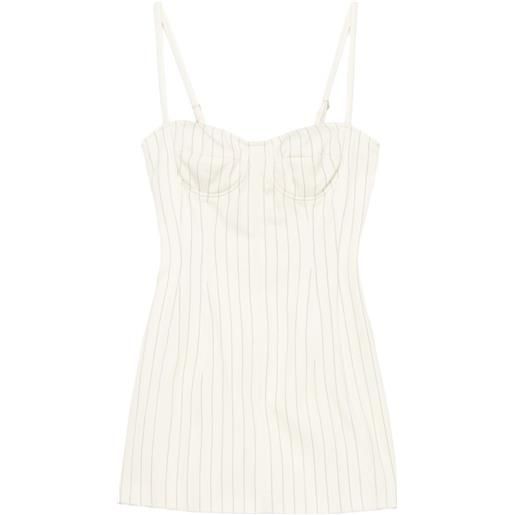 DONDUP pinstripe-print corset-style mini dress - toni neutri