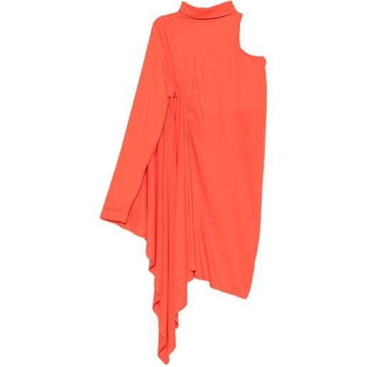 Balenciaga abito midi monospalla con design drappeggiato - arancione