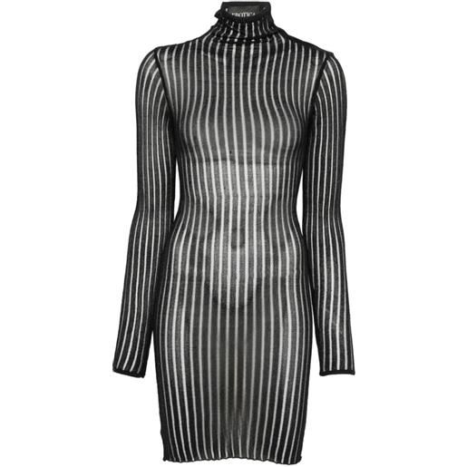 DONDUP ribbed-knit mini dress - nero