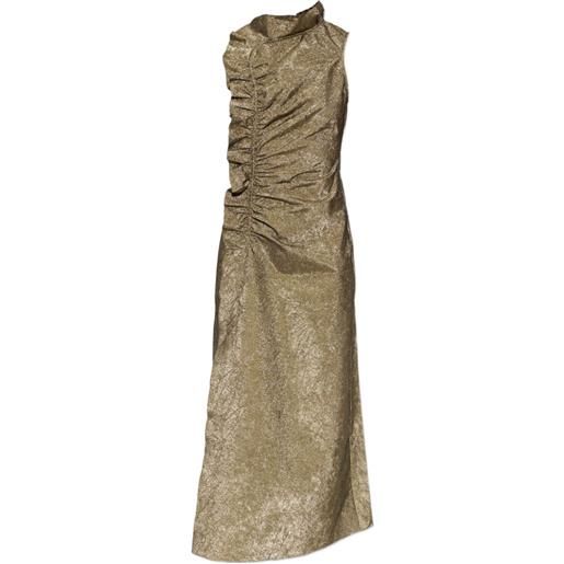 Ulla Johnson abito lungo con ruches - oro