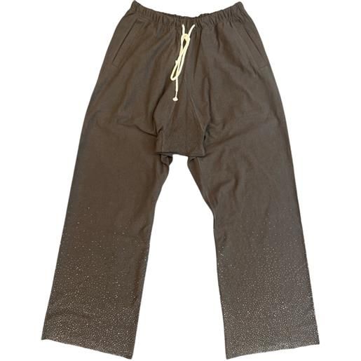 SECND SLF vintage flooded embellished track pants - marrone