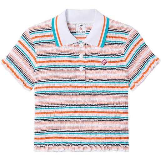 Casablanca polo a righe in cotone - bianco