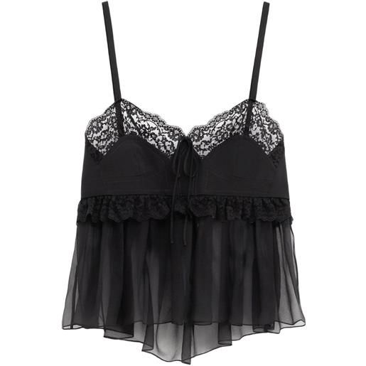 Chloé top con ruches - nero