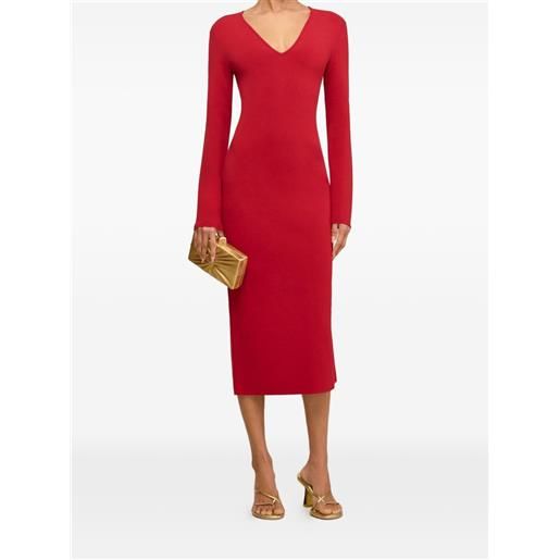 Cult Gaia abito midi boa con fiocco - rosso