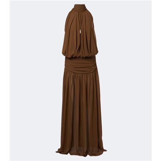 De La Vali abito lungo cruz in chiffon