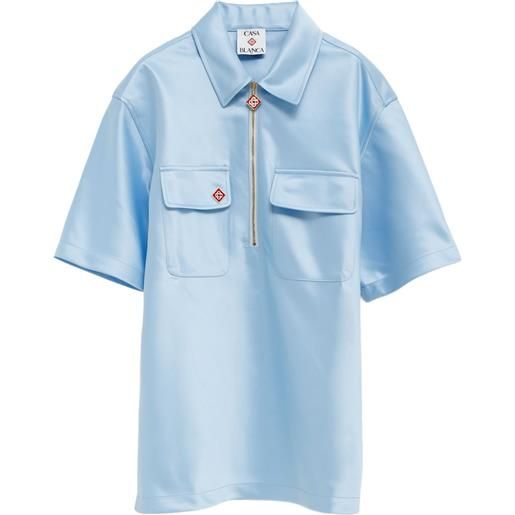Casablanca camicia con zip - blu