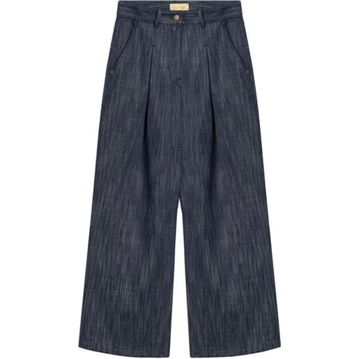 MOMONÌ jeans oak a gamba ampia - blu