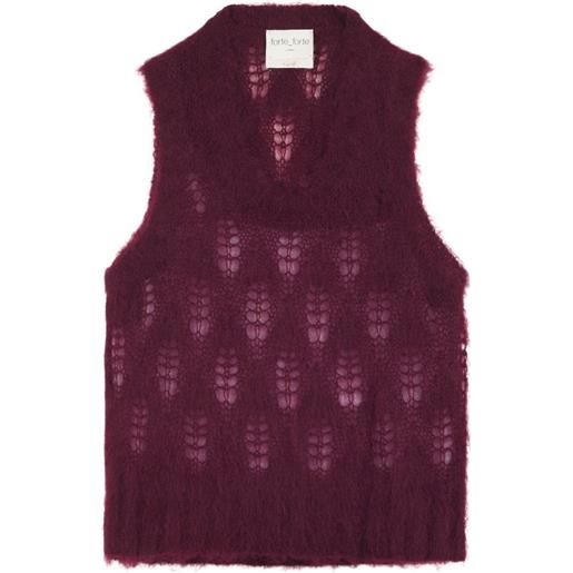 Forte Forte top in maglia traforata - rosso