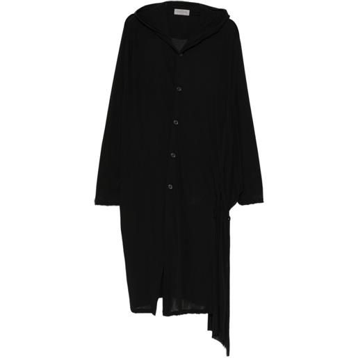 Yohji Yamamoto cappotto con cappuccio - nero