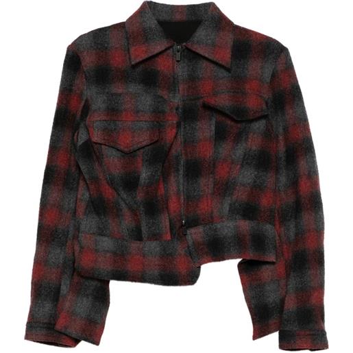 Yohji Yamamoto giacca a quadri - rosso