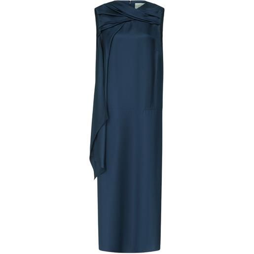 LouLou de Saison abito corto drappeggiato in twill di seta - blu