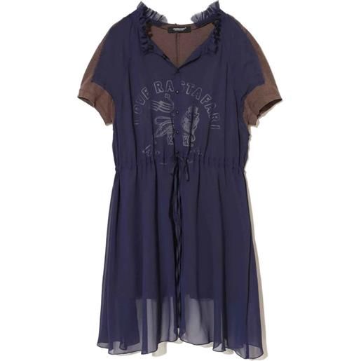 Undercover abito midi con stampa grafica - blu