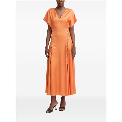 PINKO abito midi con scollo a v - arancione