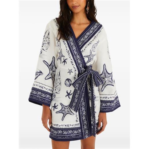 FARM Rio abito corto coast scarf a portafoglio - bianco