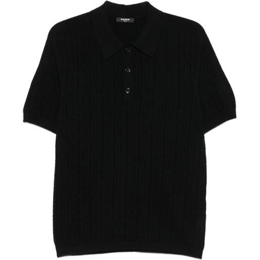Balmain polo con monogramma - nero