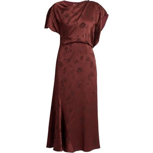 ERDEM abito midi a fiori jacquard - rosso