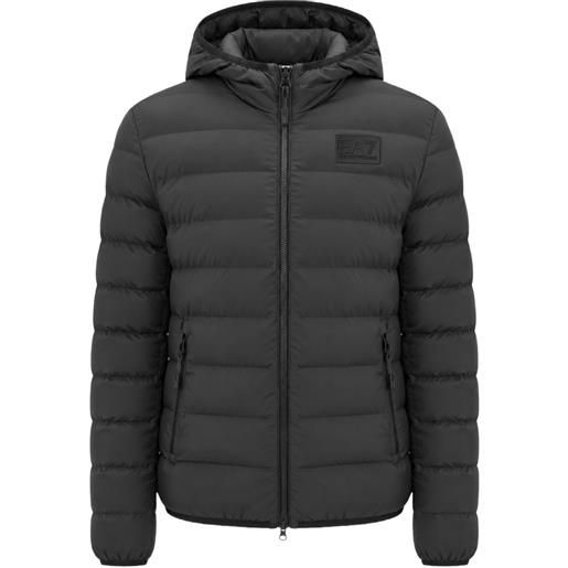 Ea7 Emporio Armani piumino trapuntato con cappuccio - grigio
