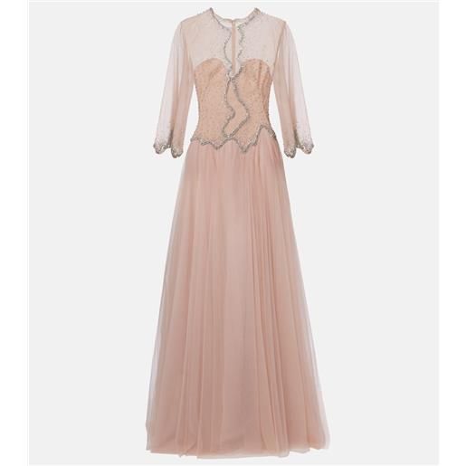 Costarellos abito lungo evanna in tulle