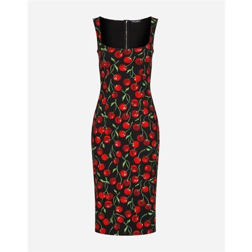 Dolce & Gabbana cherry-print jersey midi dress