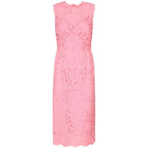 Dolce & Gabbana branded stretch lace calf-length dress