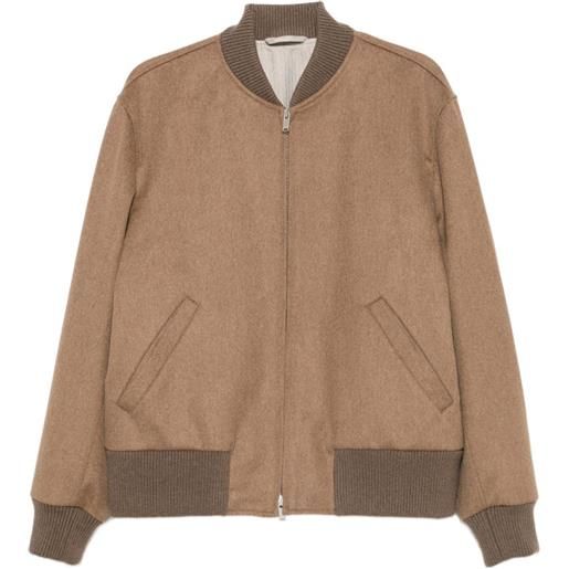 Lardini bomber con zip e finitura a coste - marrone