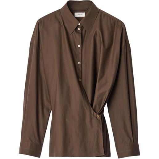 LEMAIRE camicia twisted con colletto dritto - marrone