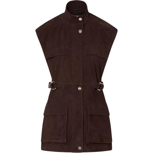 LIU JO gilet in pelle scamosciata - marrone