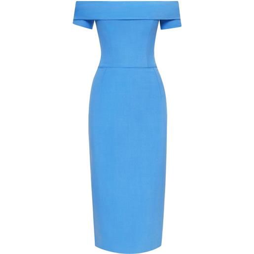Oscar de la Renta abito midi con spalle scoperte - blu
