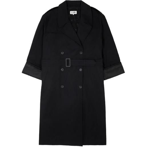 MM6 Maison Margiela trench in twill di cotone - nero