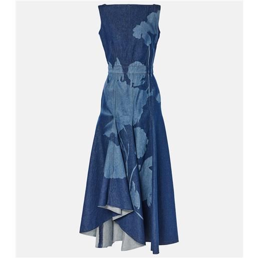 Erdem abito midi di jeans con stampa