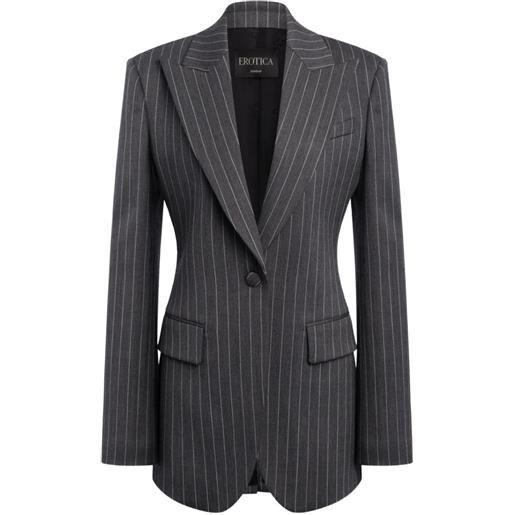 DONDUP blazer monopetto gessato - grigio