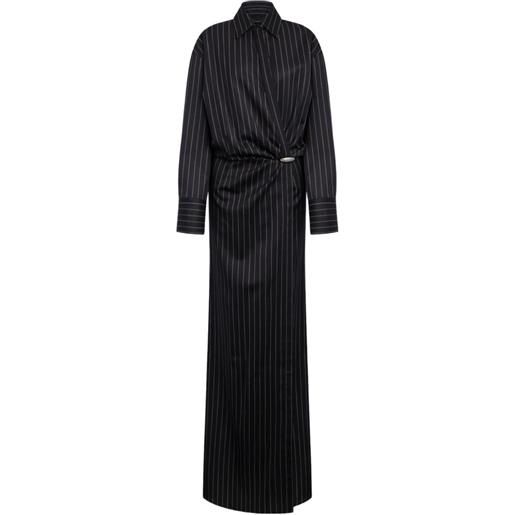 DONDUP abito lungo gessato - nero