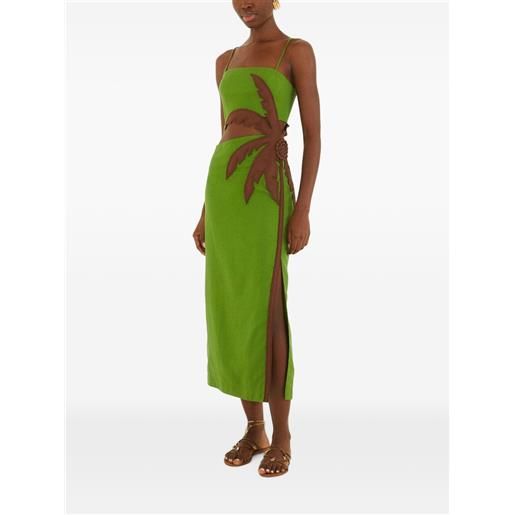 FARM Rio abito midi con cut-out - verde
