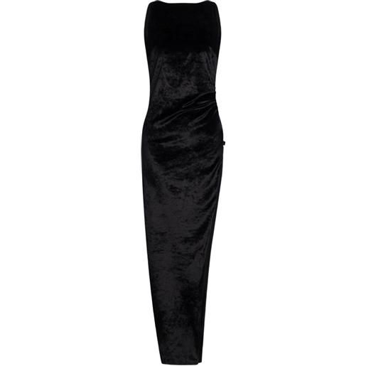 DONDUP abito lungo con ruches - nero