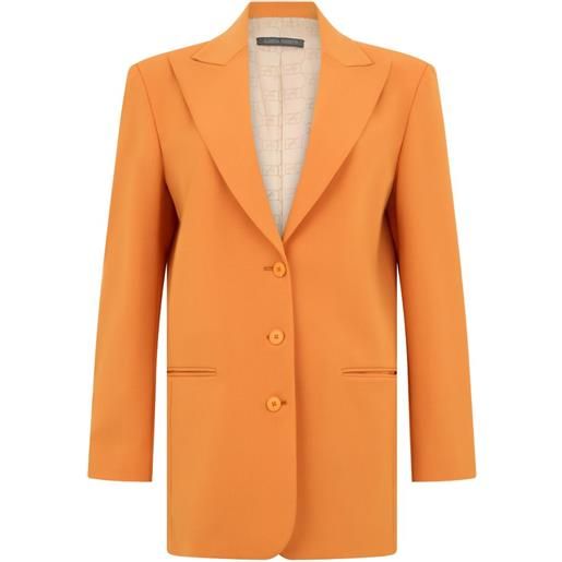 Alberta Ferretti giacca monopetto con revers a lancia - arancione