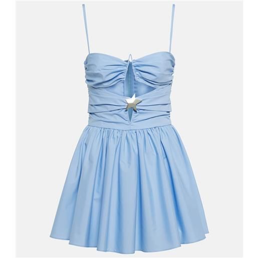 Area miniabito in misto cotone con cut-out